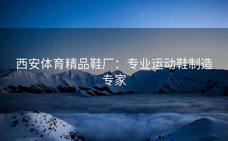 西安体育精品鞋厂：专业运动鞋制造专家