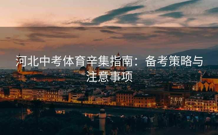 河北中考体育辛集指南：备考策略与注意事项